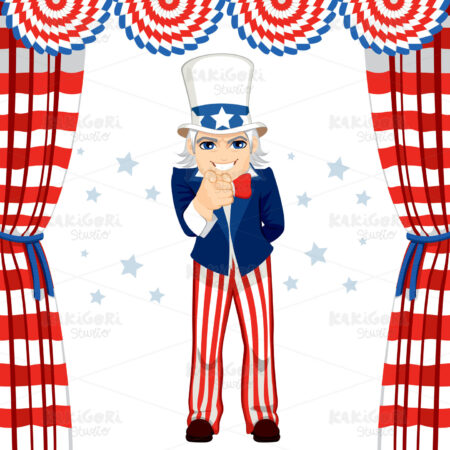 4th Of July Uncle Sam Clipart Vector Illustration 02085