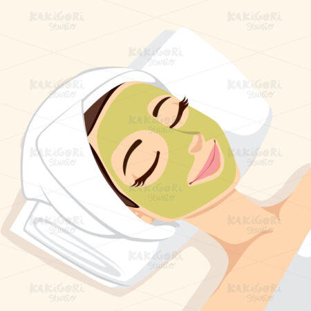 Acne Treatment Facial Mask Clipart Vector Illustration 01296