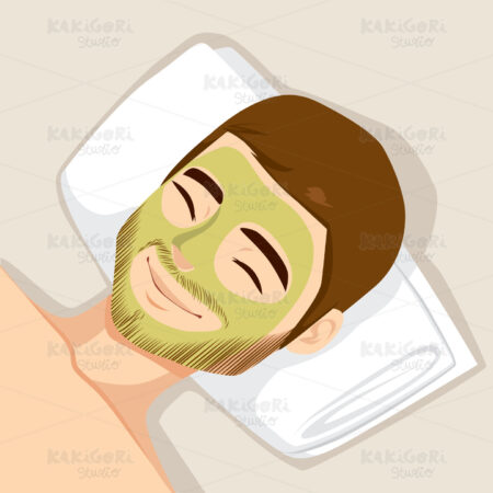 Acne Treatment Facial Mask Clipart Vector Illustration 02713