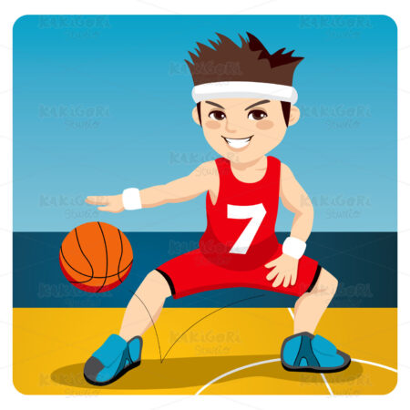 Active Basketball Player Clipart Vector Illustration 00610