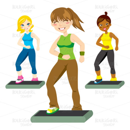 Aerobic Steps Clipart Vector Illustration 00514