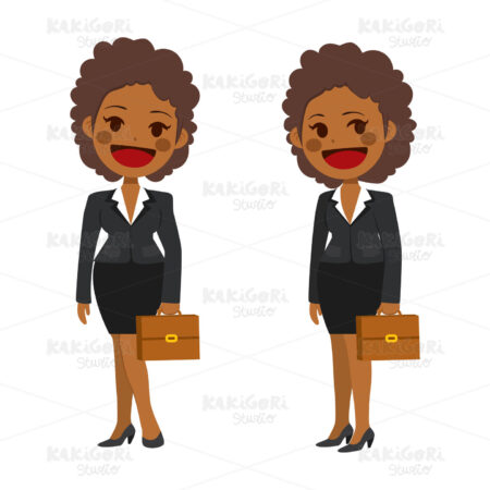 African American Businesswoman Clipart Vector Illustration 03340