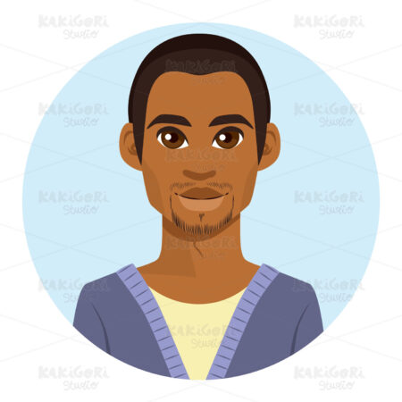 African American Man Avatar Clipart Vector Illustration 03828