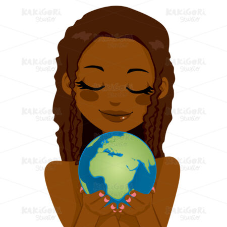 African Earth Woman Clipart Vector Illustration 01474