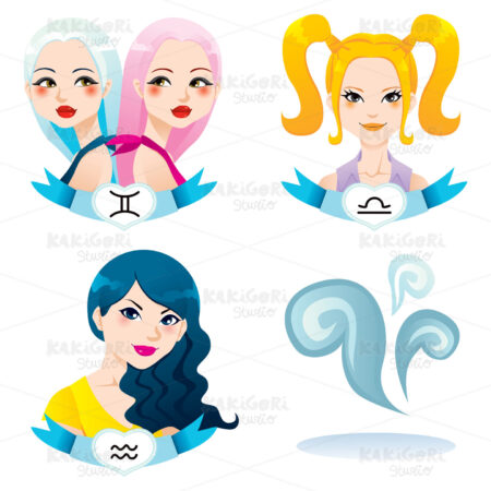 Air Zodiac Women Clipart Vector Illustration 00857