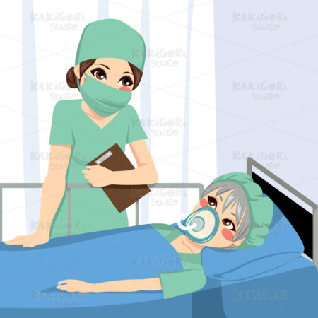 Anesthetist Nurse And Patient Clipart Vector Illustration 01795