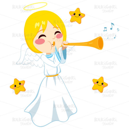 Angel Sounding Trumpet Clipart Vector Illustration 01917