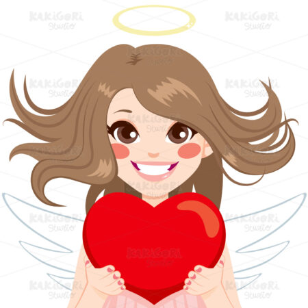 Angel With Heart Clipart Vector Illustration 02924