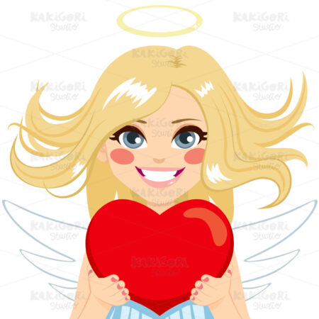 Angel With Heart Clipart Vector Illustration 03142