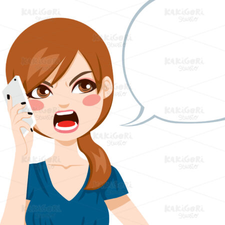 Angry Phone Call Clipart Vector Illustration 01263