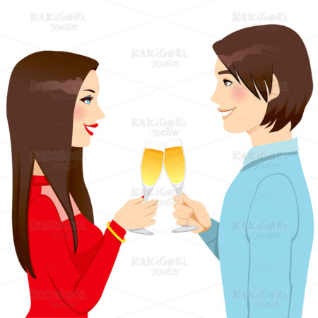 Anniversary Love Toast Clipart Vector Illustration 01021