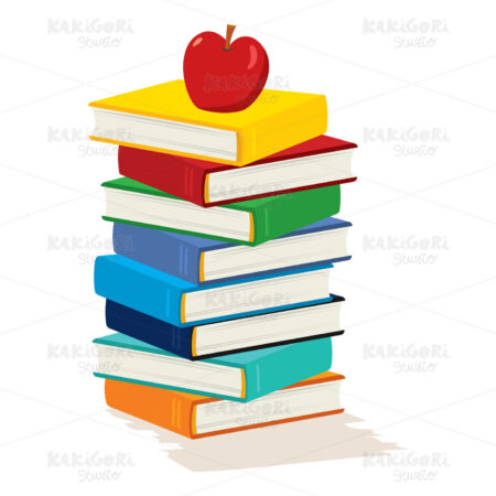 Apple Stack Book Clipart Vector Illustration 03704