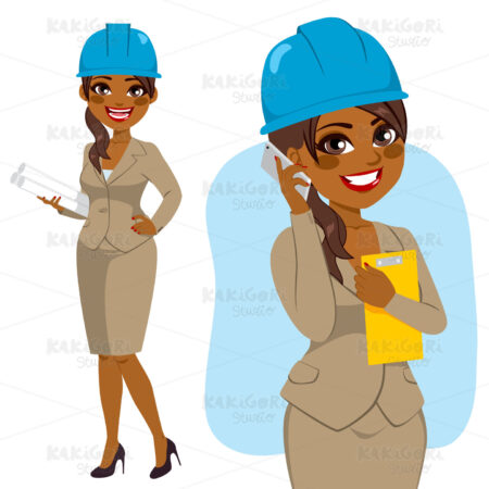 Architect Black Woman Clipart Vector Illustration 03151