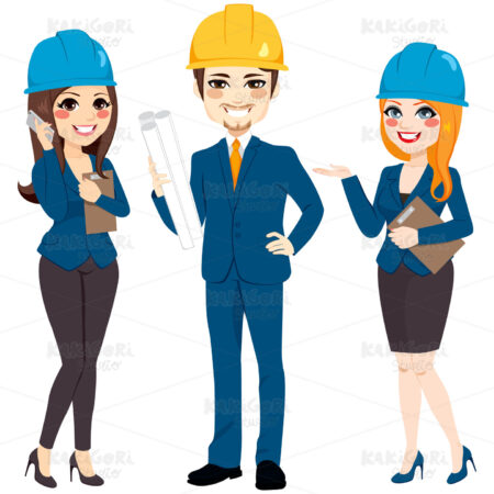 Architect Team Group Clipart Vector Illustration 03152