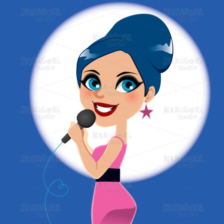 Artist Woman Singer Clipart Vector Illustration 00903