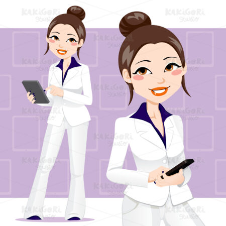 Asian Business Woman Clipart Vector Illustration 00813