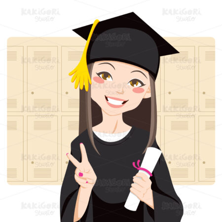 Asian Graduate Clipart Vector Illustration 00531