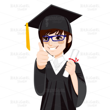 Asian Graduation Boy Clipart Vector Illustration 01997