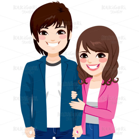 Asian Japanese Couple Clipart Vector Illustration 02549