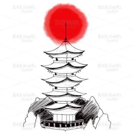 Asian Japanese Pagoda Clipart Vector Illustration 01576