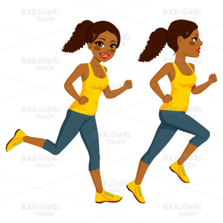Athlete Runner Woman Clipart Vector Illustration 02780