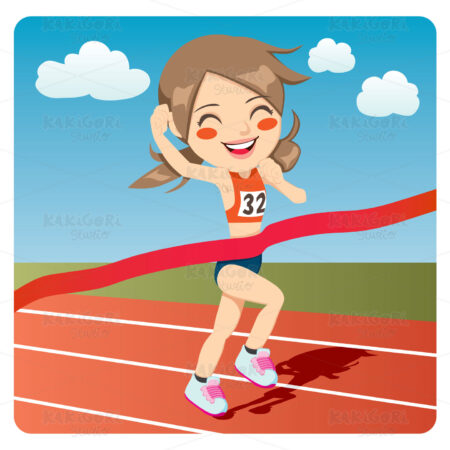 Athlete Woman Clipart Vector Illustration 00598