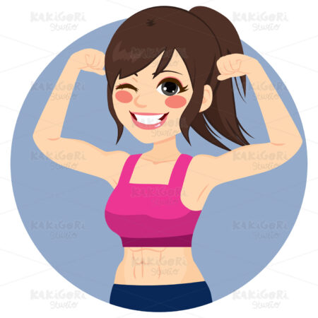 Athletic Fitness Woman Clipart Vector Illustration 03429