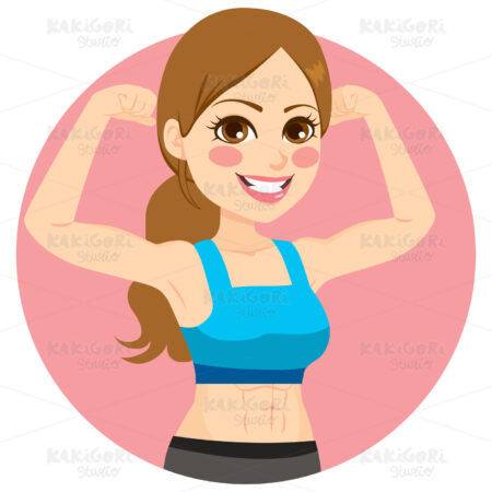 Athletic Fitness Woman Clipart Vector Illustration 03430