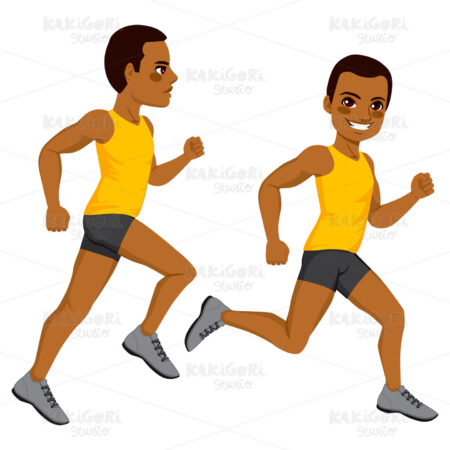 Athletic Man Runner Clipart Vector Illustration 02782