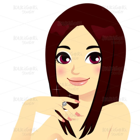 Attractive Asian Woman Clipart Vector Illustration 01055
