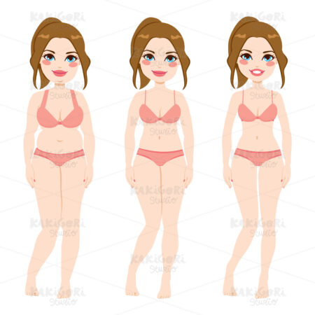 Auburn Woman Diet Clipart Vector Illustration 01139