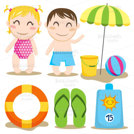 Baby Beach Clipart Vector Illustration 00467