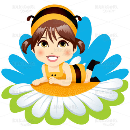 Baby Bee Girl Clipart Vector Illustration 00774