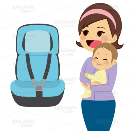 Baby Car Seat Clipart Vector Illustration 02551