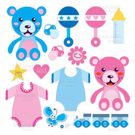 Baby Elements Collection Clipart Vector Illustration 00341