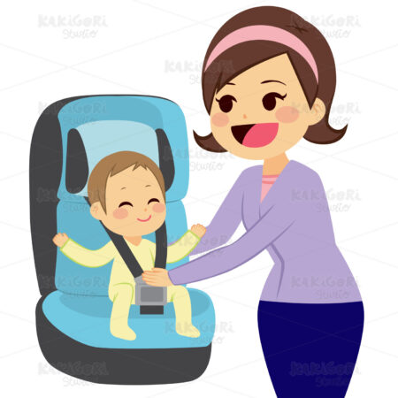Baby On Car Seat Clipart Vector Illustration 02552