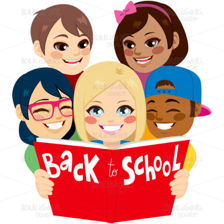 Back To School Book Children Clipart Vector Illustration 02873