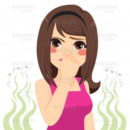 Bad Smell Girl Clipart Vector Illustration 04057