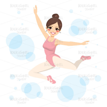 Ballerina Jumping Clipart Vector Illustration 03253