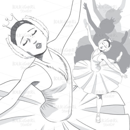 Ballerina Swan Ballet Clipart Vector Illustration 01681