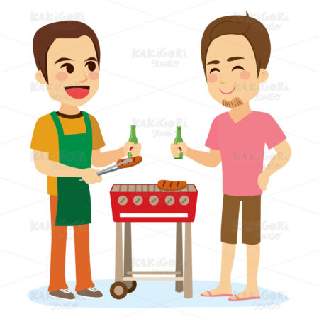 Barbecue Friends Clipart Vector Illustration 03664