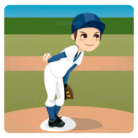 Baseball Pitcher Clipart Vector Illustration 00612