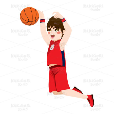 Basketball Action Boy Clipart Vector Illustration 03505