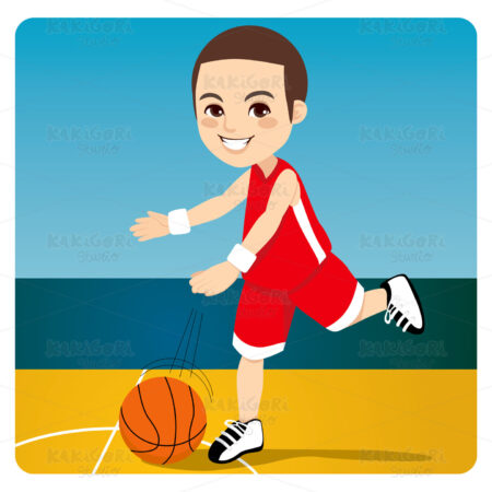 Basketball Boy Clipart Vector Illustration 00609