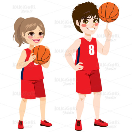 Basketball Children Clipart Vector Illustration 03468