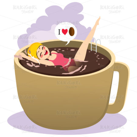 Bathing on Coffee Clipart Vector Illustration 04346