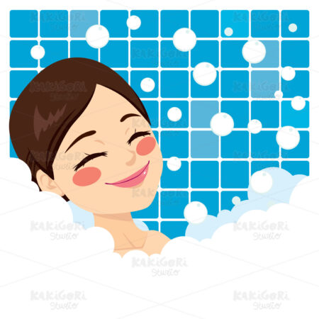 Bathing Woman Relaxing Clipart Vector Illustration 02581
