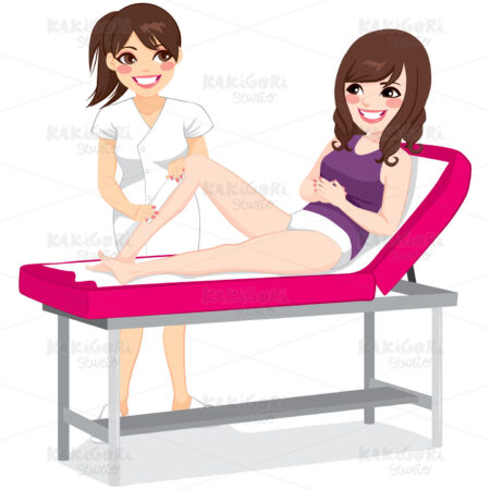 Beautician Waxing Woman Clipart Vector Illustration 02158