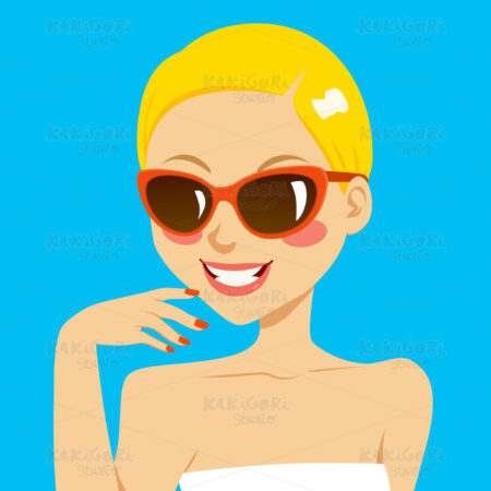 Beautiful Blonde Woman Sunglasses Clipart Vector Illustration 01352