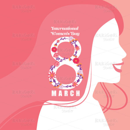 Beautiful Line Art Woman Day Clipart Vector Illustration 03861